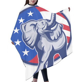 Personality  Republican Elephant Mascot USA Flag Hair Cutting Cape