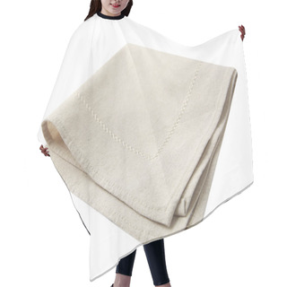 Personality  Beige Folded Kitchen Towel Cloth Isolated. Hair Cutting Cape