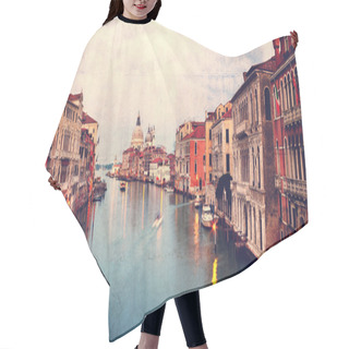 Personality  Retro Style Image Of Grand Canal At Sunset Hair Cutting Cape