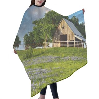 Personality  A Texas Barn In A Meadow Of Bluebonnets Hair Cutting Cape