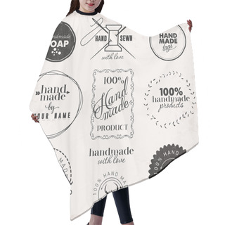 Personality  Hand Made Labels, Badges And Design Elements In Vintage Style Hair Cutting Cape