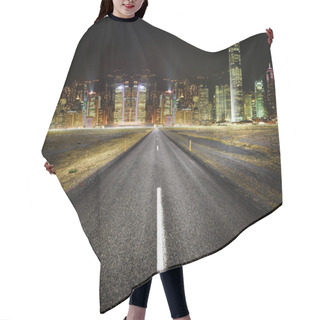 Personality  Empty Road With City Lights In The Background Hair Cutting Cape