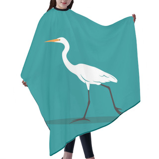 Personality  Vector Of Heron Or Egret Design (Ciconiiformes, Ardeidae) On Blu Hair Cutting Cape