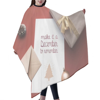 Personality  Christmas Card With Present  Hair Cutting Cape