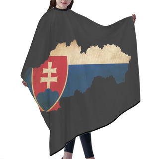 Personality  Slovakia Grunge Map Outline With Flag Hair Cutting Cape
