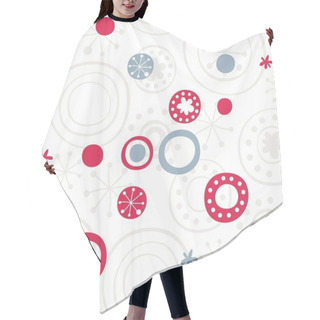 Personality  Red Blue Gray Snowflakes On White Hair Cutting Cape