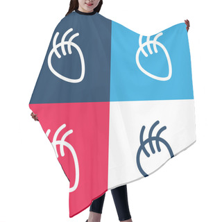 Personality  Body Part With Lines Blue And Red Four Color Minimal Icon Set Hair Cutting Cape
