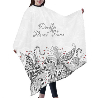 Personality  Vector Red, Black And White Floral Pattern Hair Cutting Cape