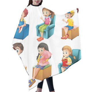 Personality  Kids Sitting Hair Cutting Cape