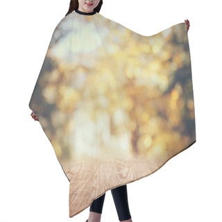 Personality  Striped Wooden Background On Beautiful Blurred Autumnal Wallpaper Hair Cutting Cape