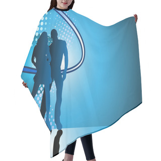 Personality  Sexy Couple Silhouette Hair Cutting Cape