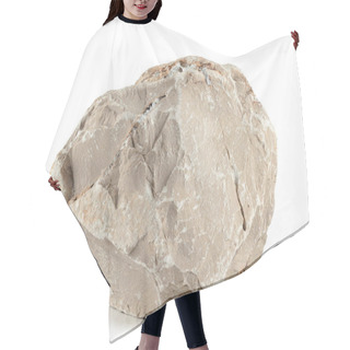 Personality  One Rough Fragment Is A Piece Of Light Stone With Clay Inclusions And A Pronounced Texture, On A White Background Hair Cutting Cape