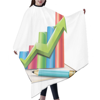 Personality  Business Graph With Arrow And Pen Hair Cutting Cape