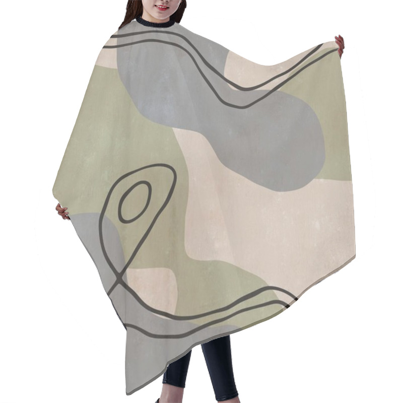 Personality  Seamless Organic Rounded Curvy Shapes Naive Design Hair Cutting Cape