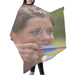 Personality  Woman With Bow And Arrow Hair Cutting Cape