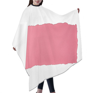 Personality  Tattered Textured White Paper With Rolled Edge On Crimson Background  Hair Cutting Cape