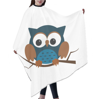 Personality  Owl Night Bird With Big Eyes. Colorful Illustration Hair Cutting Cape