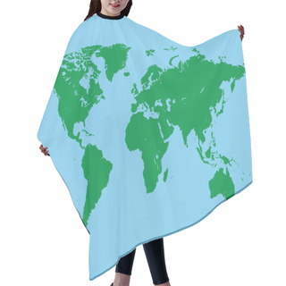 Personality  Vector Image Of World Map. Hair Cutting Cape