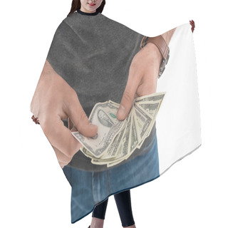 Personality  Man Counting Money Hair Cutting Cape