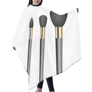 Personality  Vector Illustration Of Make-up Brushes Hair Cutting Cape