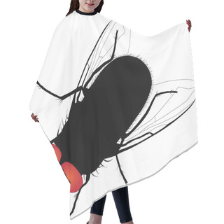 Personality  House Fly Vector Silhouette On White Background. Fully Editable Hair Cutting Cape