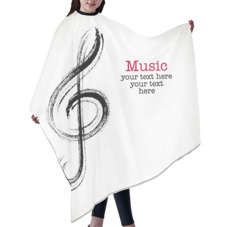 Personality  Grunge Drawing Black Clef With Brushwork Hair Cutting Cape