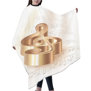 Personality  Musical Background Series. The Violin Clef, Isolated On White Background With Musical Notes Hair Cutting Cape