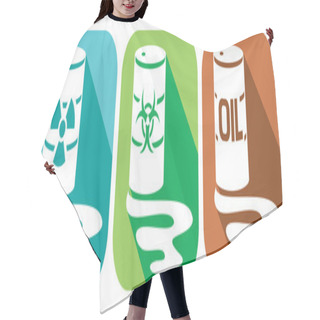 Personality  Pollution Flat Icons Set Hair Cutting Cape