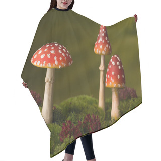 Personality  Closeup Of Red Fly Agaric Toadstoels That Can Be Used As Fairy Tale Backgrounds Hair Cutting Cape