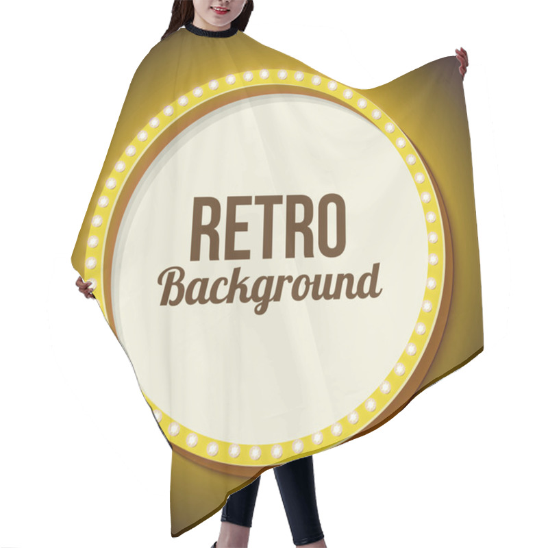 Personality  Retro frame circle with neon lights hair cutting cape