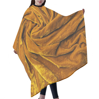 Personality  Top View Of Dark Orange Velvet Textile As Background Hair Cutting Cape