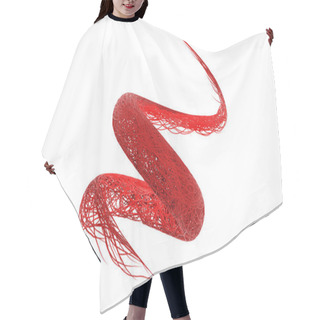 Personality  Strings Spiral Object Red Blood Vessel, Veins, Arteries, Aorta Kni Tangled White Background. Medical Science In Lab. Gene Dna Or Vascular Disease Circulatory System. Clipping Path. 3d Illustration. Hair Cutting Cape