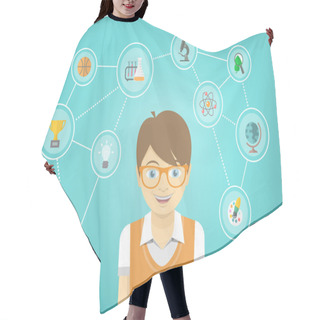 Personality  Genius Boy Interests Conceptual Infographics Hair Cutting Cape