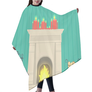 Personality  Illustration - A Fireplace In The Living Room Interior Hair Cutting Cape