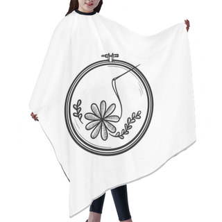 Personality  Handicraft Hand Drawn Sketch Icon. Hair Cutting Cape