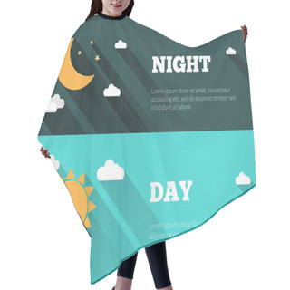 Personality  Day And Night Sky Banners Hair Cutting Cape