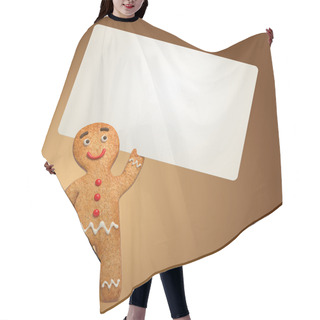 Personality  Gingerbread Man Holding White Card Hair Cutting Cape