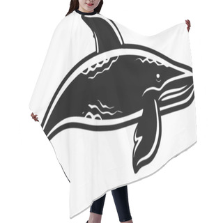 Personality  Whale - Black And White Vector Illustration Hair Cutting Cape