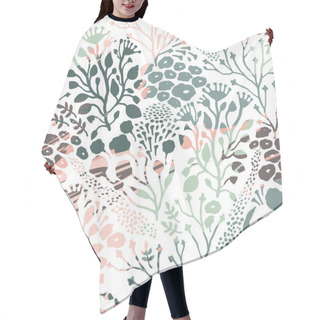 Personality  Abstract Floral Seamless Pattern With Trendy Hand Drawn Textures. Hair Cutting Cape