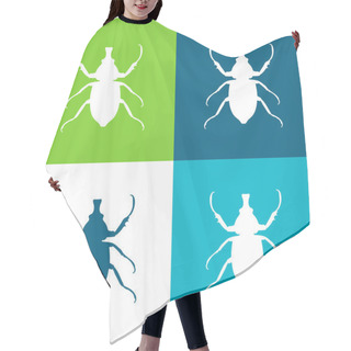 Personality  Animal Longhorned Insect Shape Flat Four Color Minimal Icon Set Hair Cutting Cape