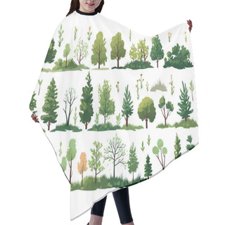 Personality  Forest Vegetation Set Isolated Vector Style Illustration Hair Cutting Cape