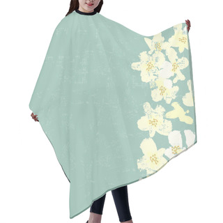 Personality  Hand Painted Textured White Spring Flowers  Vertical Seamless Bo Hair Cutting Cape