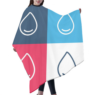 Personality  Big Drop Of Water Blue And Red Four Color Minimal Icon Set Hair Cutting Cape