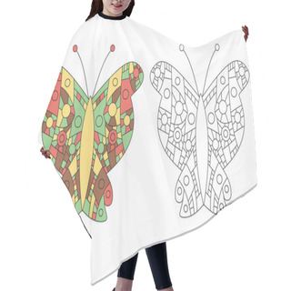 Personality  Zentangle Coloring Book Butterfly Vector Hair Cutting Cape
