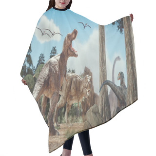 Personality  Dinosaurs In The Nature. This Is A 3d Render Illustration Hair Cutting Cape
