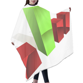 Personality  3D Graph With Green And White Bars. Hair Cutting Cape