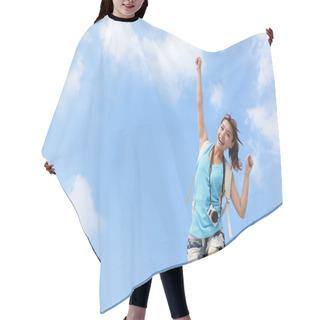 Personality  Happy Woman Traveler Hair Cutting Cape