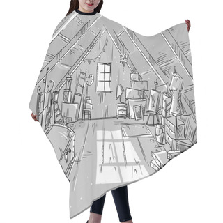 Personality  Old Attic, Vector Illustration Hair Cutting Cape
