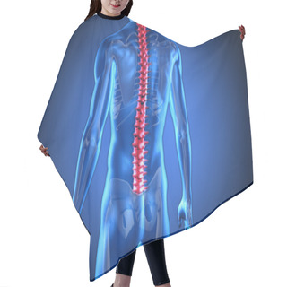 Personality  Digital Blue Human With Highlighted Red Spine Hair Cutting Cape