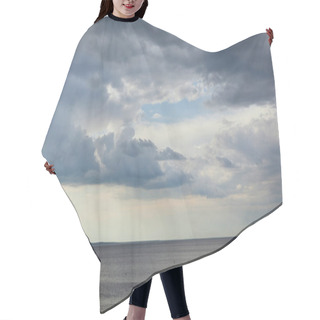 Personality  Overcast Weather With Clouds On Blue Sky Over River Coastline Hair Cutting Cape